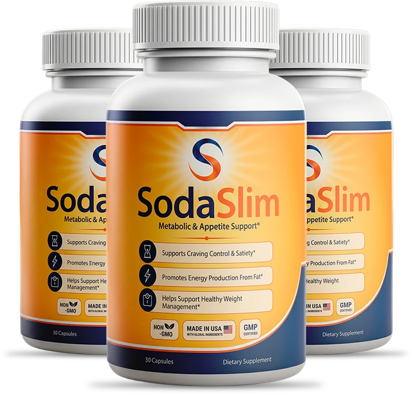 SodaSlim metabolic and appetite support capsules three-bottle package